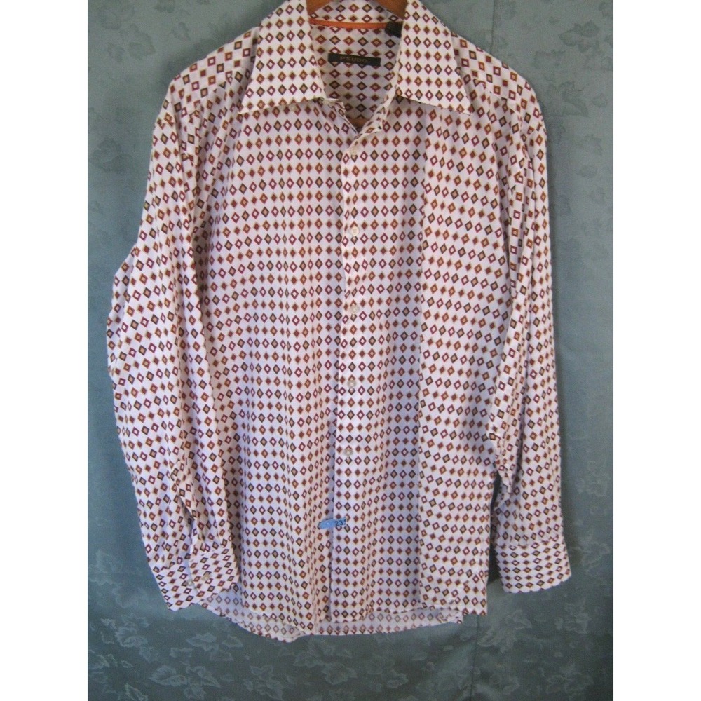 Y2K PSUDO Geometric Print Dress Shirt Size XL